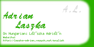 adrian laszka business card
